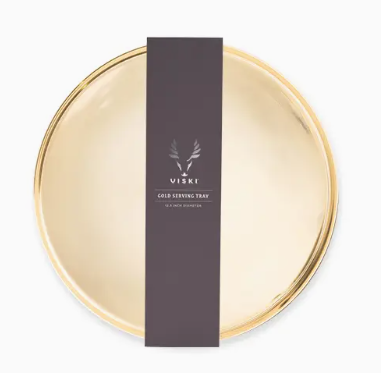 Belmont Polished Gold Plated Round Serving Tray