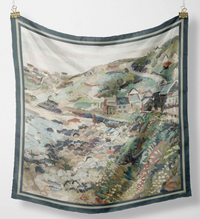 Fig & Fern, 90cm Silk Scarf, Zita