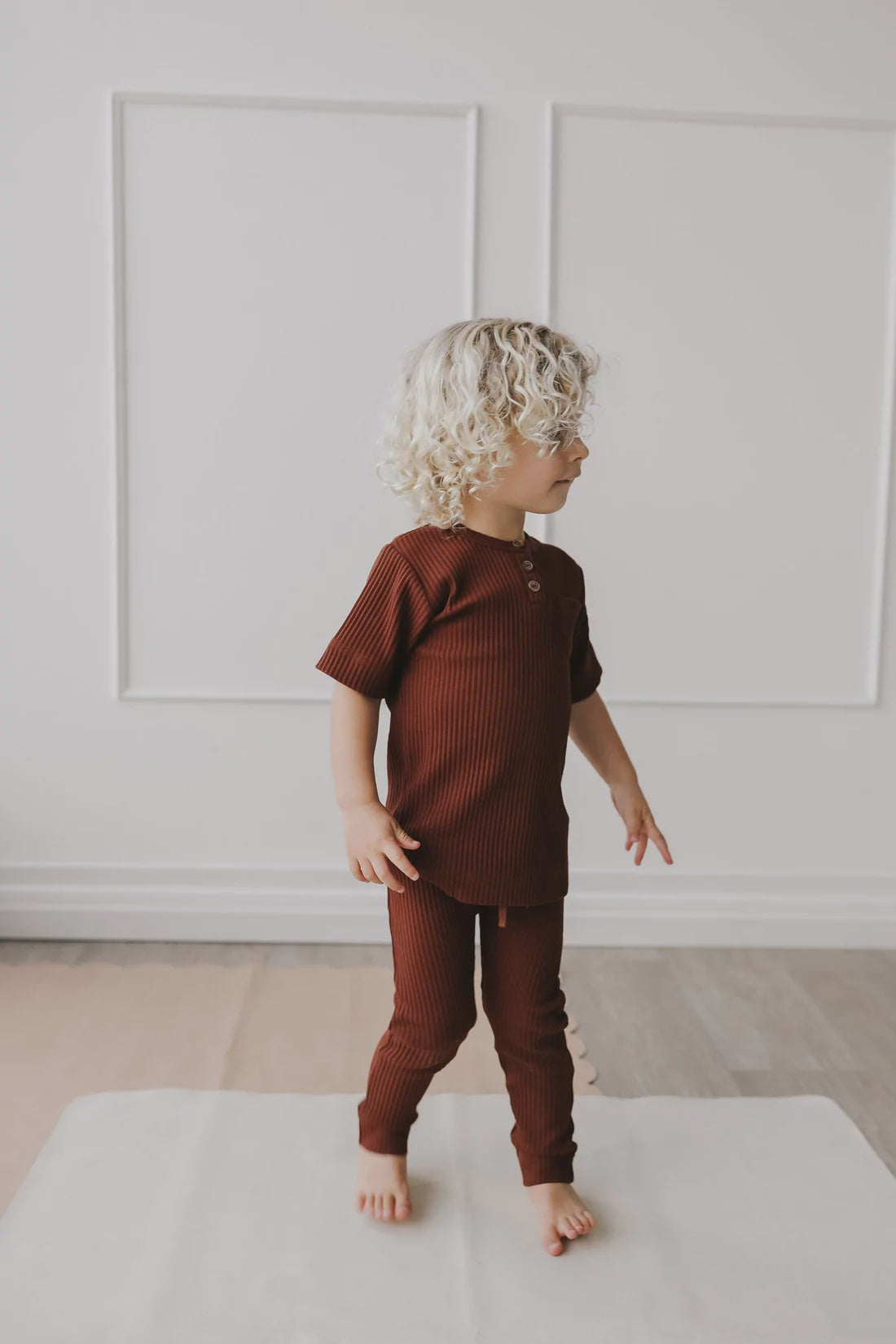 Philippe Short Sleeve Top & Andy Pant Set - Cinnamon Marle