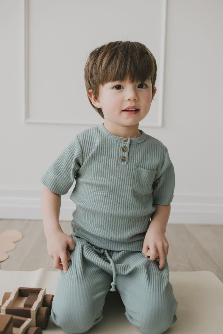 Henri Pant  & Philippe Short Sleeve Top Set - Sky - 2YR