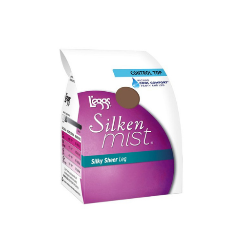 L'eggs Silken Mist Nylons - Soft Brown Size Q - 1pr