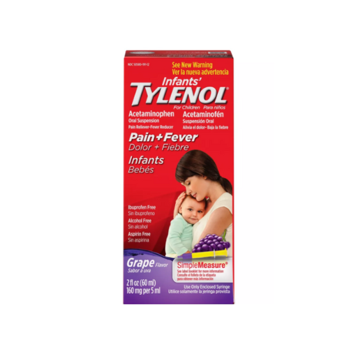 Infants' Tylenol Pain Reliever+Fever Reducer Liquid - Acetaminophen - Grape. 2fl oz