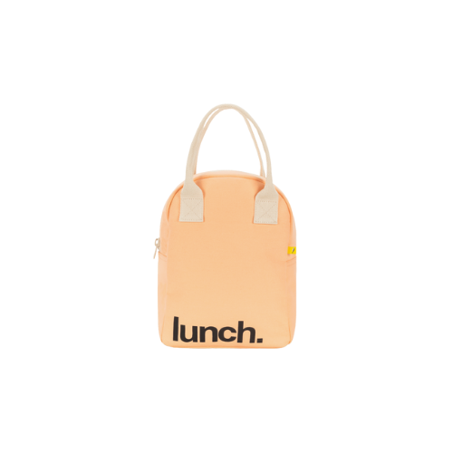 Zipper Lunch Bag - 'Lunch' Peach