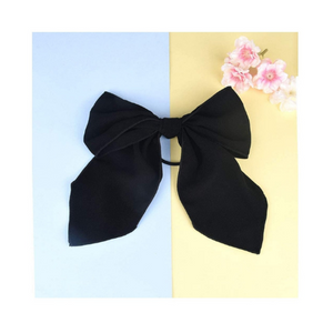 Hair Elastic w/Chiffon Bow, Black