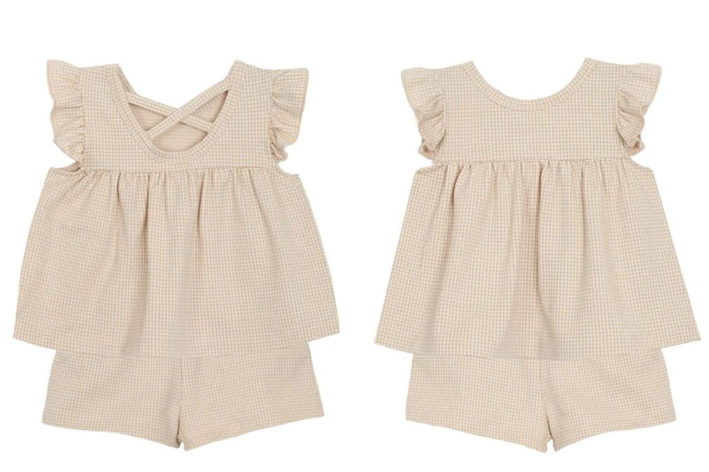 MABEL + HONEY Franny Gingham Top & Shorts Set, 3m