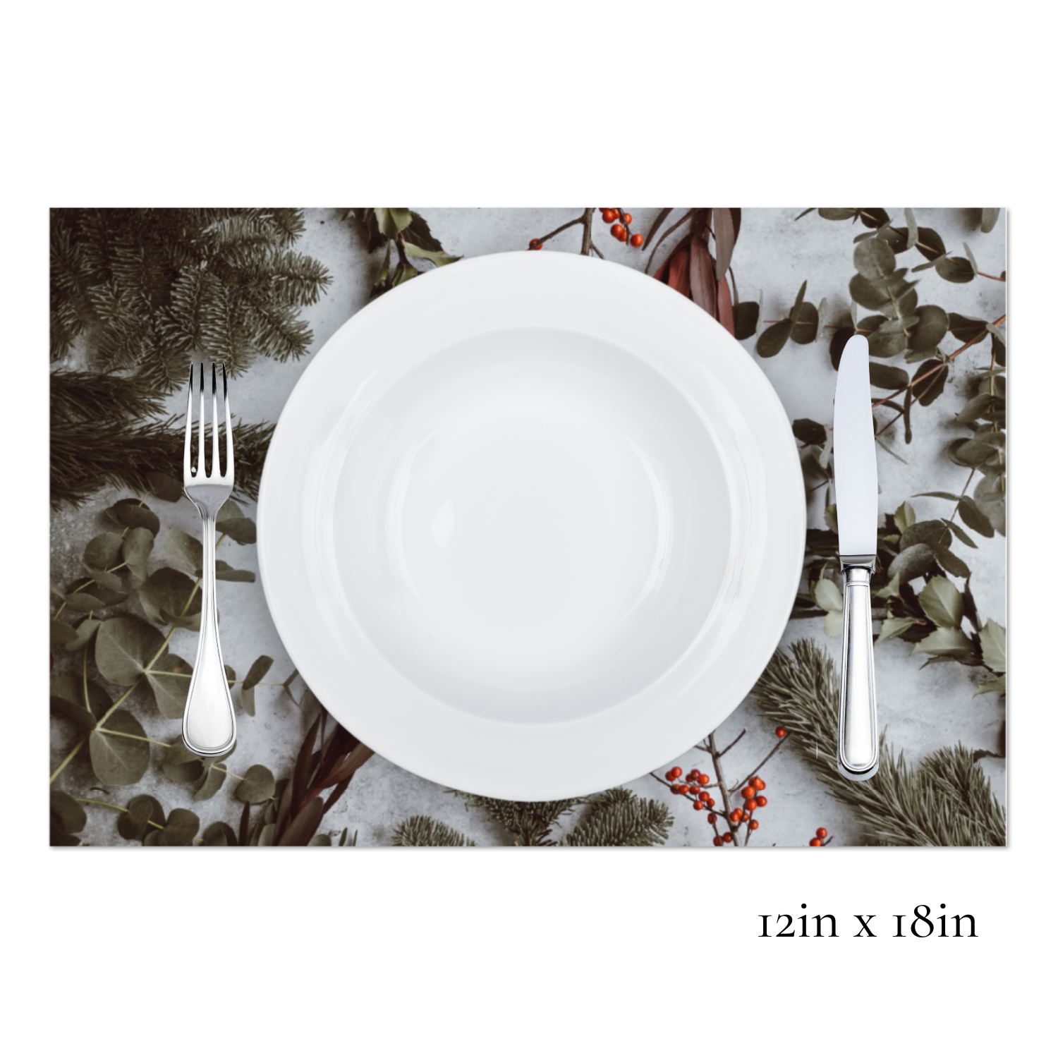 Zela Paper Placemats 25ct - Winter Wreath