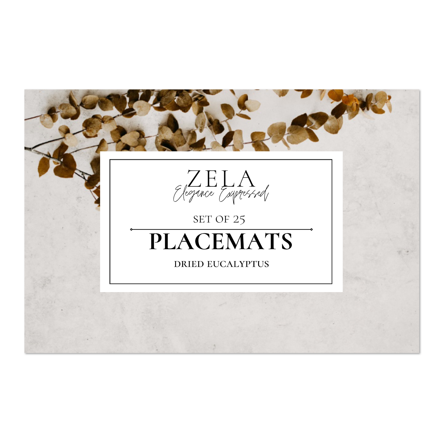 Zela Paper Placemats 25ct - Dried Eucalyptus