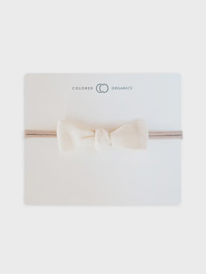 Organic Baby Pointelle Dainty Bow - Ivory