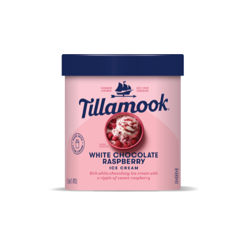 Tillamook  White Chocolate Raspberry Ice Cream 1.5 qt