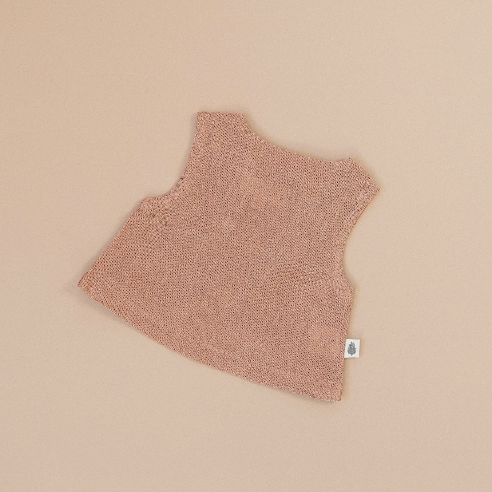 Rust Singlet & Short Set, Linen, 6-12m