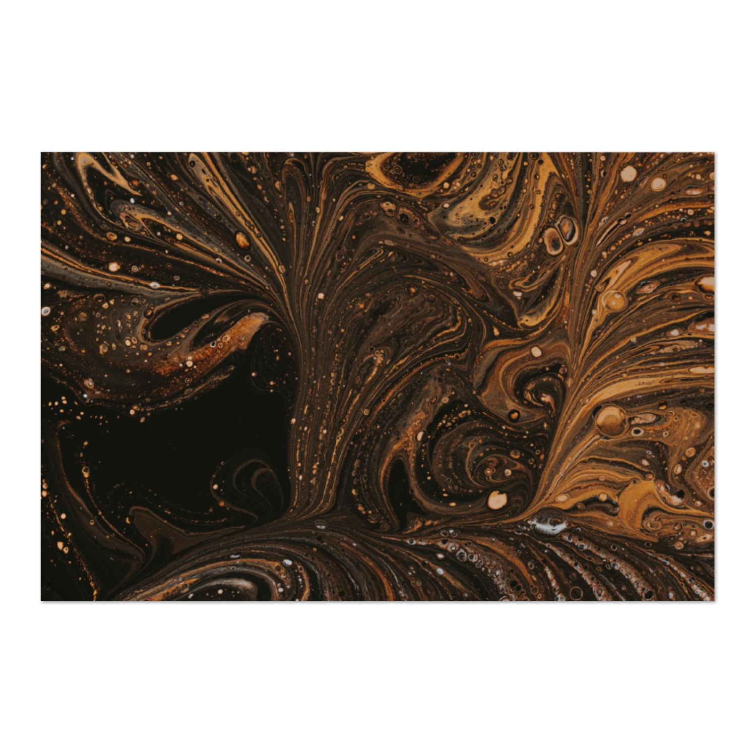 Zela Paper Placemats 25ct - Black & Gold Marbled