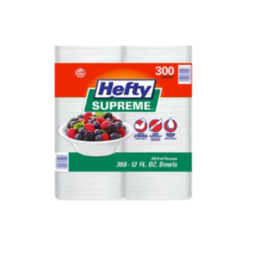 Hefty Supreme Foam Bowls, Heavyweight, 12 oz., 300 ct.