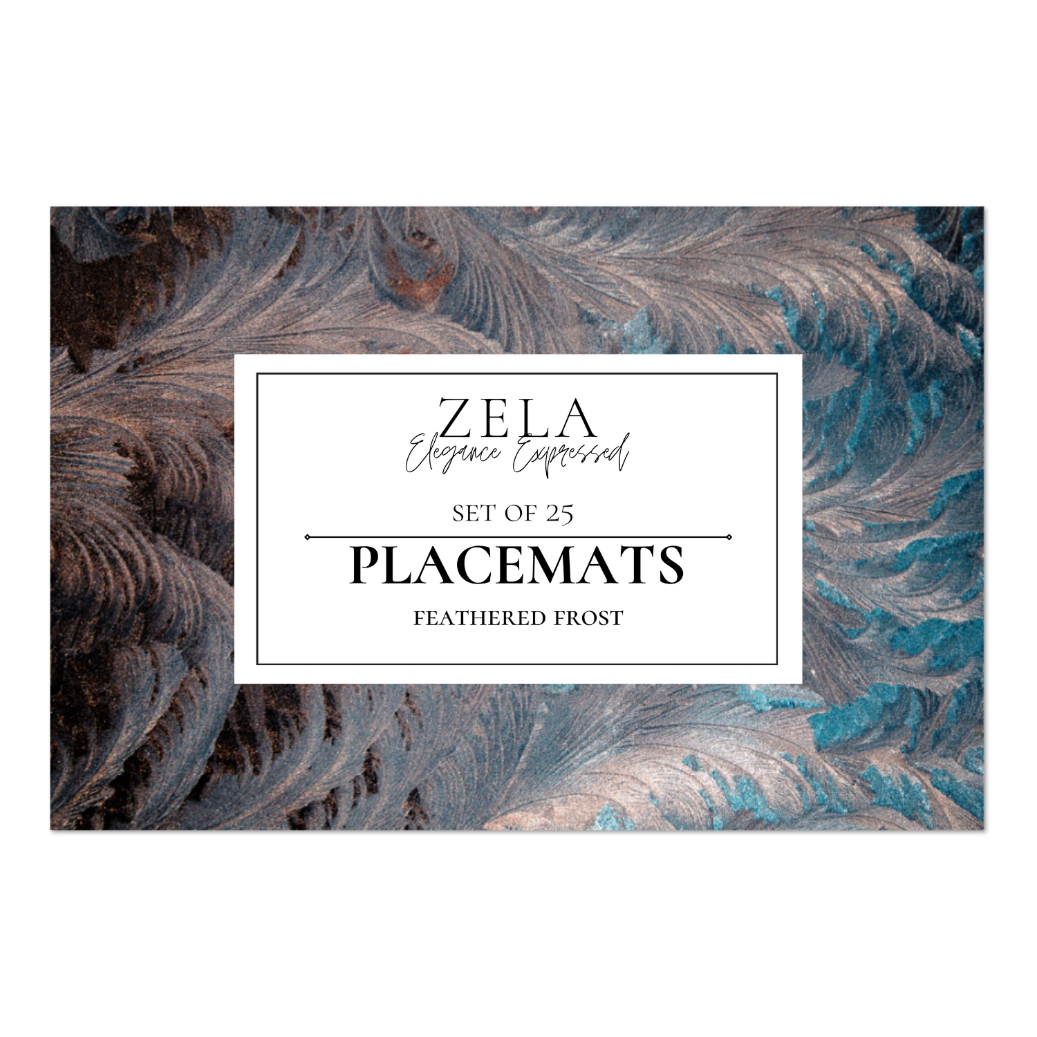 Zela Paper Placemats 25ct - Feathered Frost