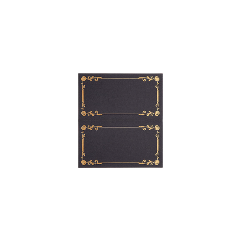 Black Place Cards w/Gold Edging - Tent Style 25ct