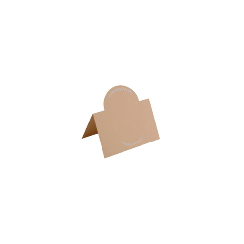 Brown Kraft Place Cards w/Round Pop Up - Tent Style 25ct