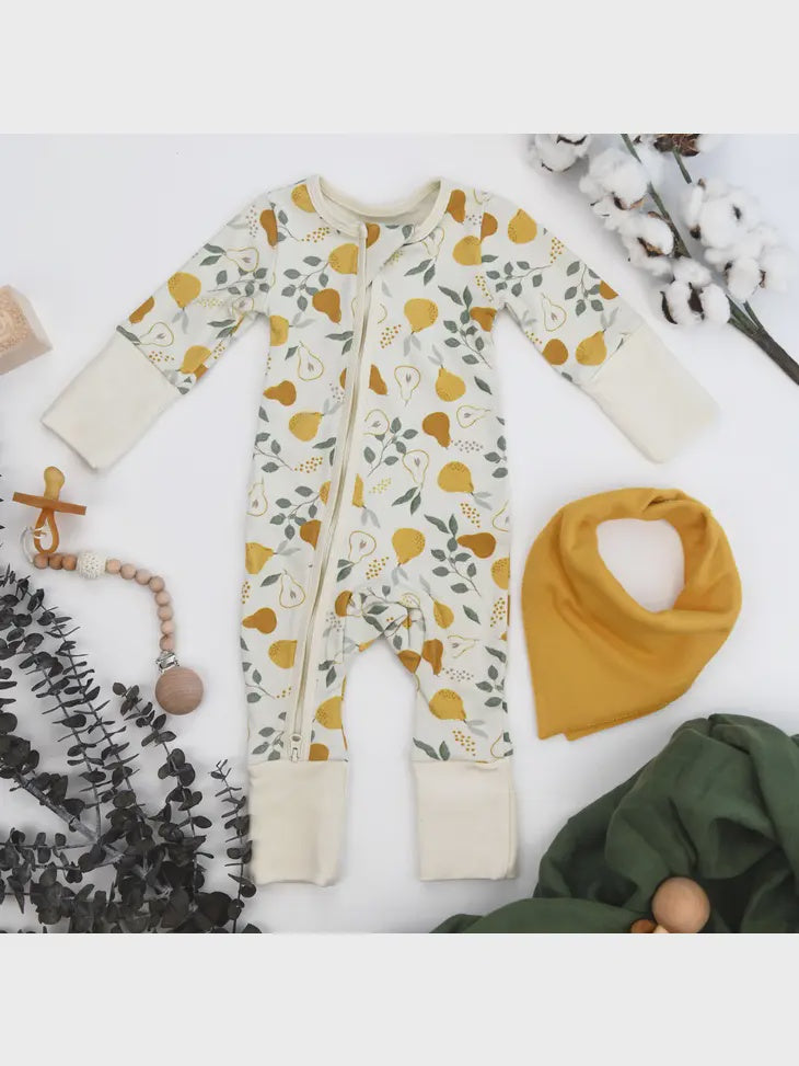 Organic Cotton Baby Pajamas 2-Way Zipper Sleeper, Hazel | 3-6M