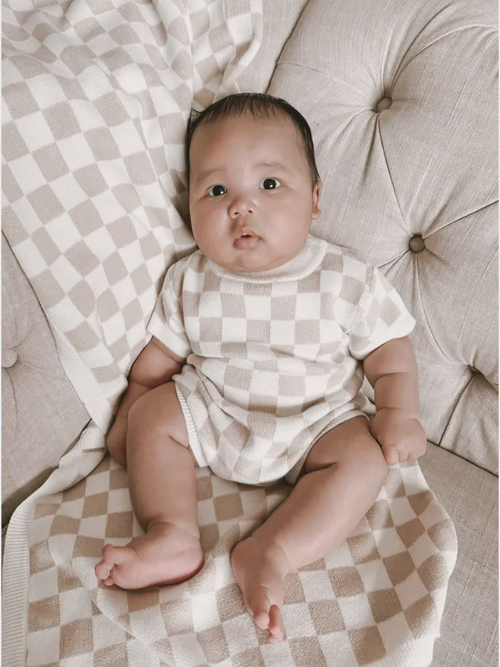 Checkered Romper, 6-12m