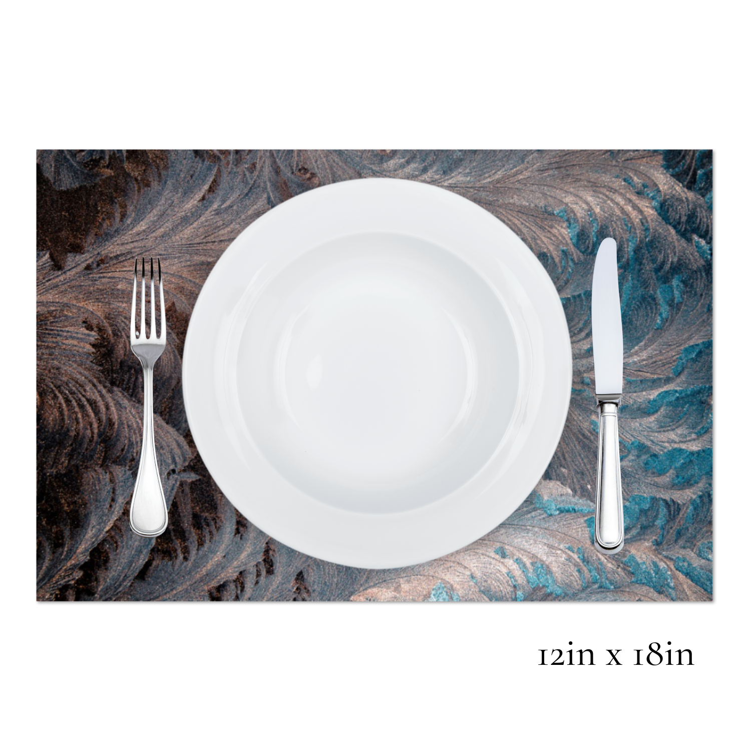 Zela Paper Placemats 25ct - Feathered Frost