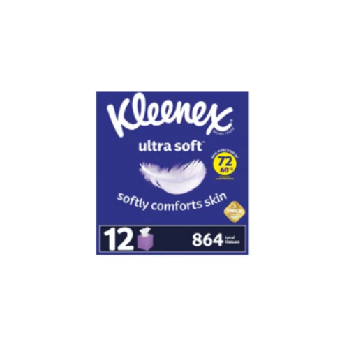 Kleenex Ultra Soft Facial Tissues Cube Boxes (72 tissues per pk., 12 pk.) - BUSINESS ONLY