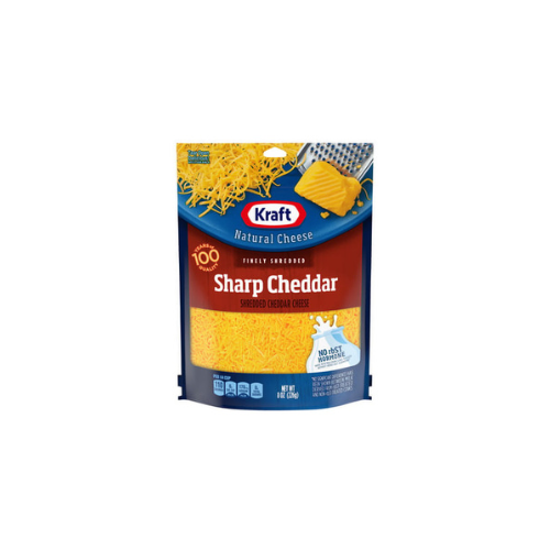 Kraft Finely Shredded Sharp Cheddar Cheese, 8 oz.