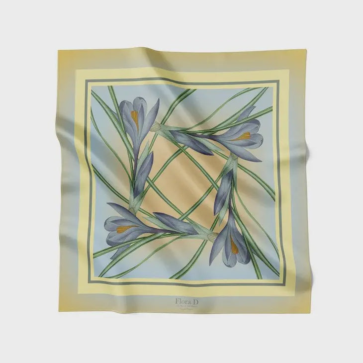 Yellow Crocus Bouquet silk scarf | 90x90