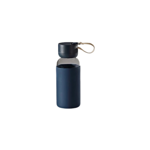 Glass Water Bottle - Navy