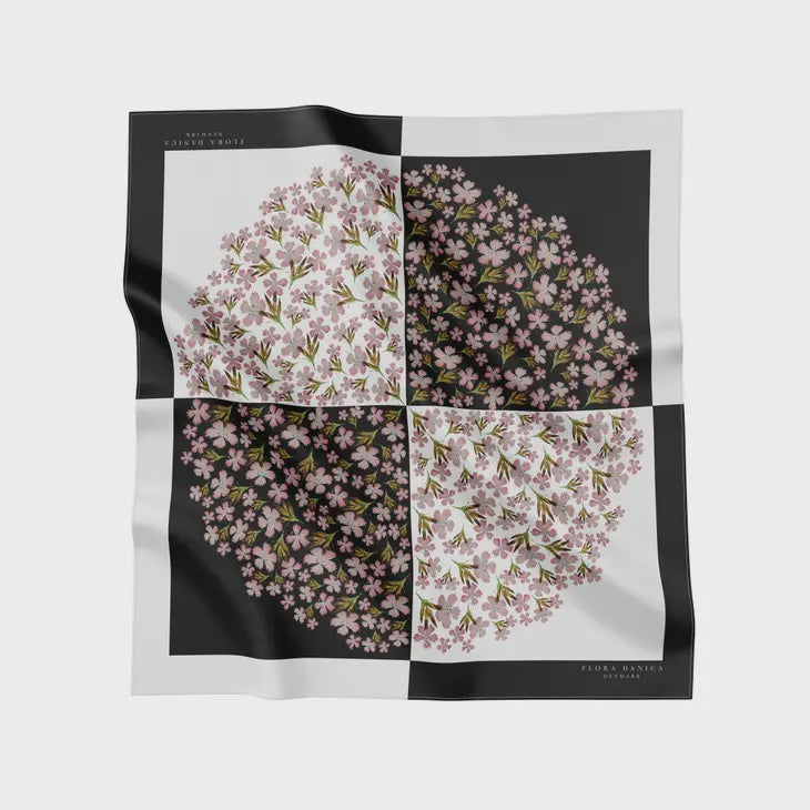 Geo Blossom silk scarf | 53x53