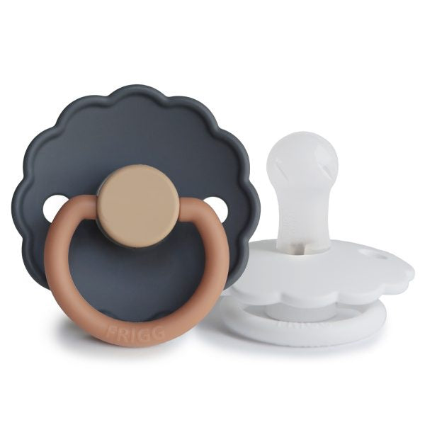 FRIGG Daisy Silicone Baby Pacifier (Aurora/Bright White) - 6-18 Months