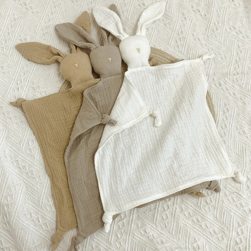 Muslin Lovey Security Blanket, Bunny