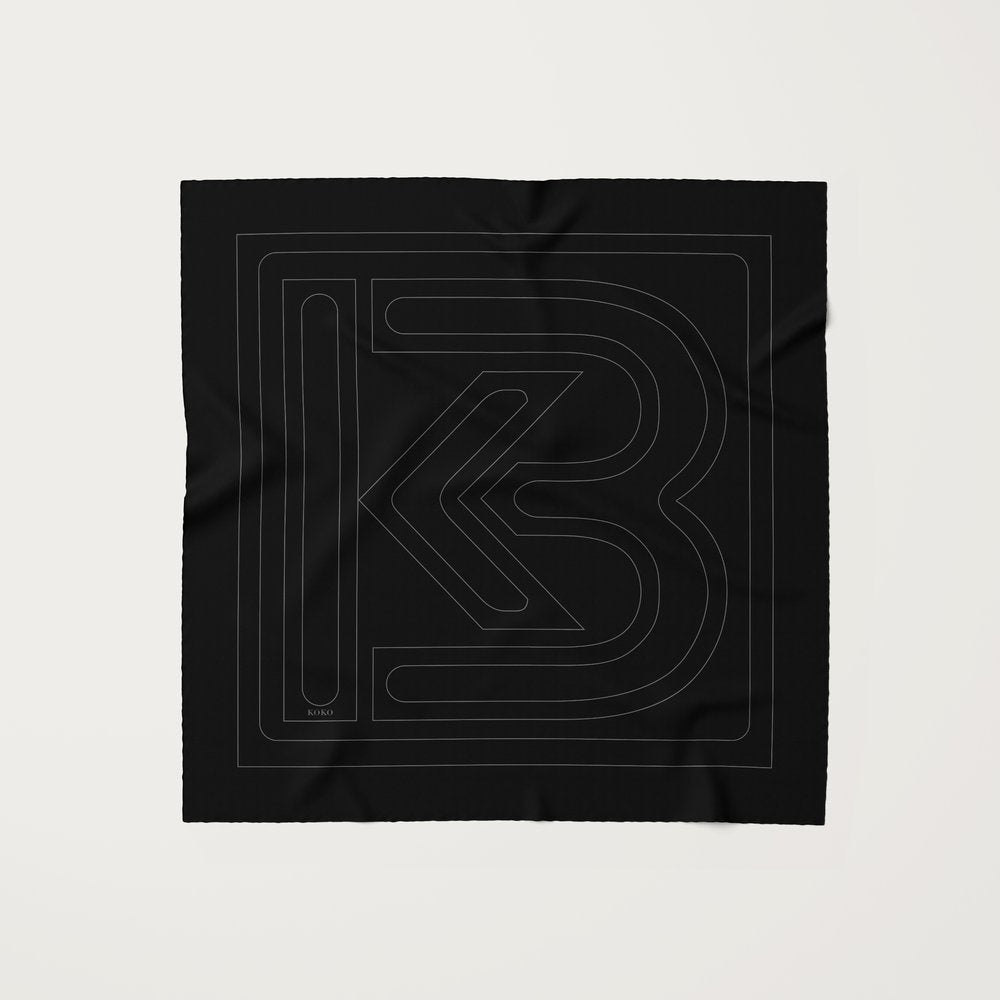 KOKO, 90cm Silk Scarf, Basico Black