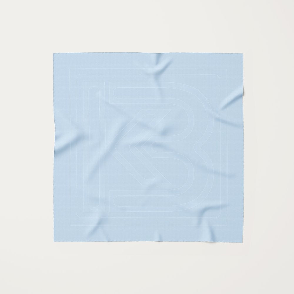 KOKO, 90cm Silk Scarf, Basico Chambray Blue