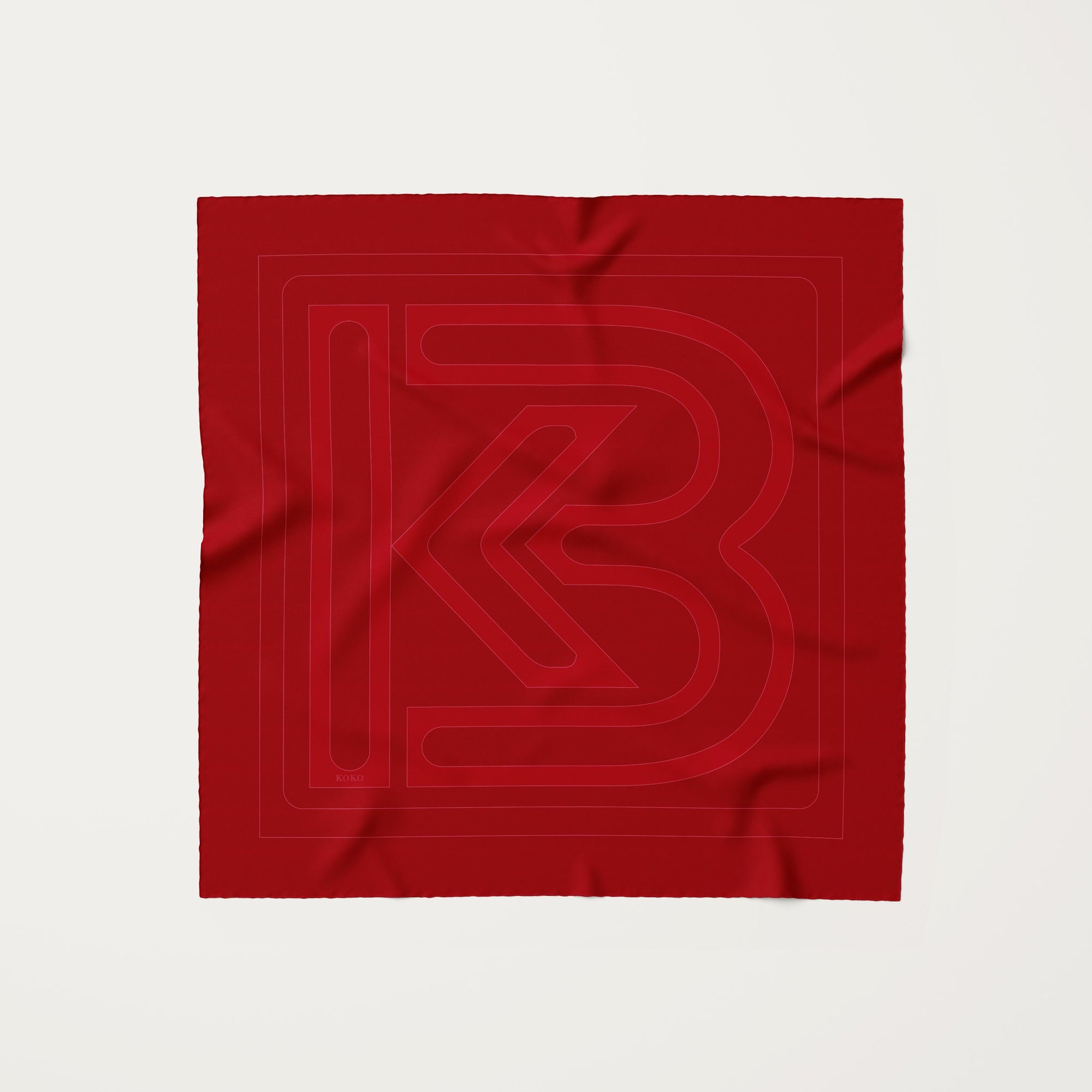 KOKO, 90cm Silk Scarf, Basico Flame Scarlet