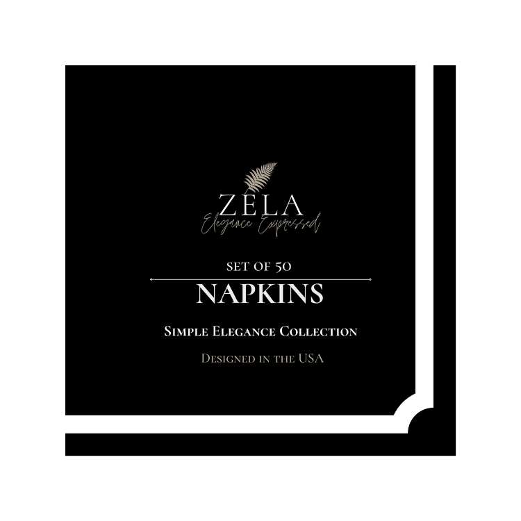 Zela Napkins 50 ct - Simple Elegance Collection, Black