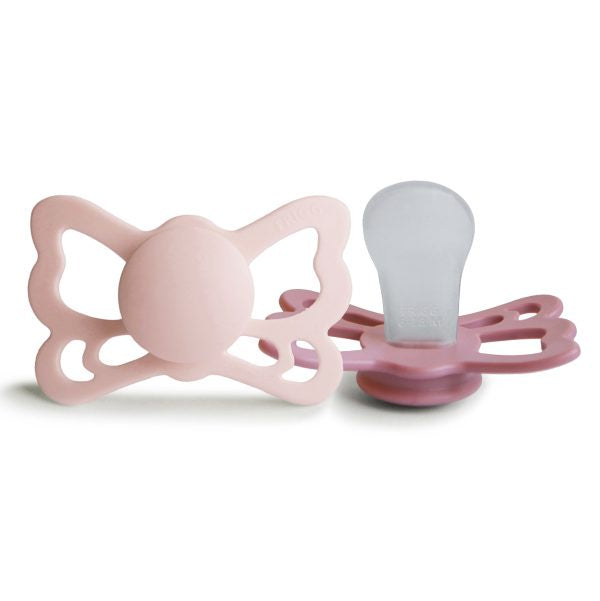 Butterfly Anatomical Silicone Pacifier | 6-18 Months (Blush/Cedar)