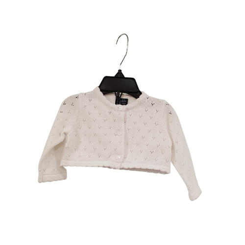 J and J White Cropped Cardigan, 0-3m