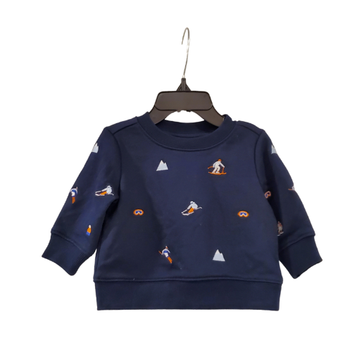 J and J Navy Ski Slopes Sweater, 3-6m