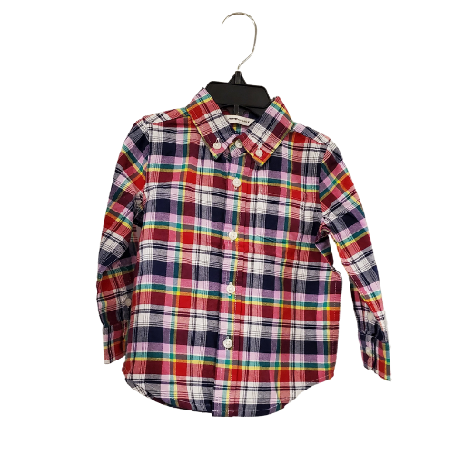 J and J Long Sleeve Button Down Shirt, Multicolor Plaid, 12-18m