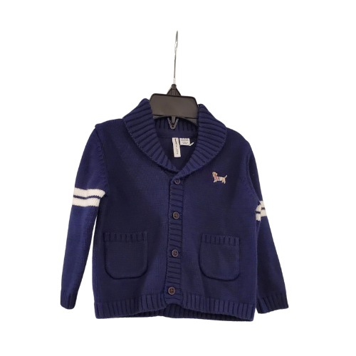 J and J Navy Dog Cardigan, 12-18m