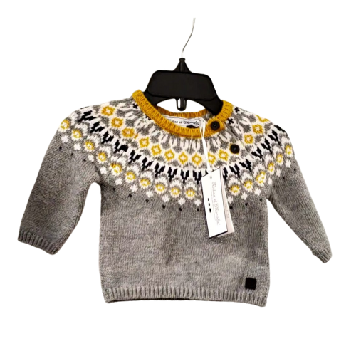 Tartine et Chocolat, Gray & Yellow Sweater, 3m