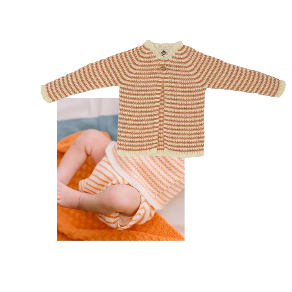 Orange-Raw jacket & shorts, 3-6m