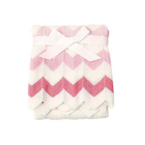 Pink Chevron Crib Throw