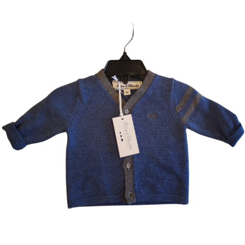 Tartine et Chocolat, Blue & Gray Cardigan, 3m