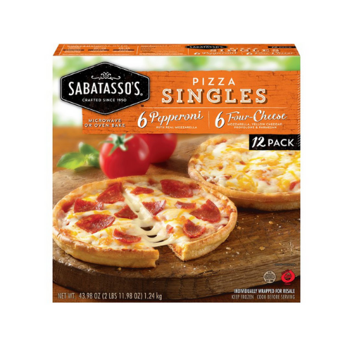 Sabatasso's Pizza Singles 12 pack 6 Pep and  6 Four Cheese 43.98 oz.