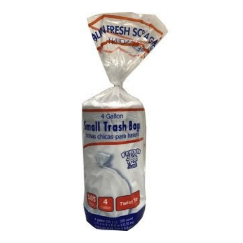 Small Trash Bags, Fresh Scent, 4 gallon - 105ct