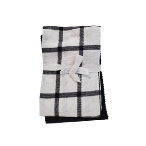 Cotton Kitchen Towels, 3pk - Black