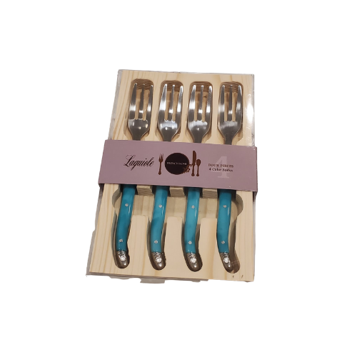 Laguiole 4pc Dessert Forks - Blue