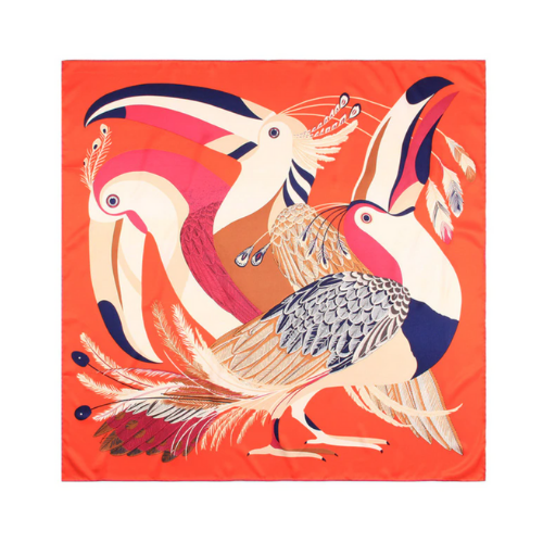 Silk Twill Scarf, Toucans - 90cm