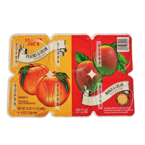 *Mango & Cream/Peaches & Cream Yogurt - 6ct