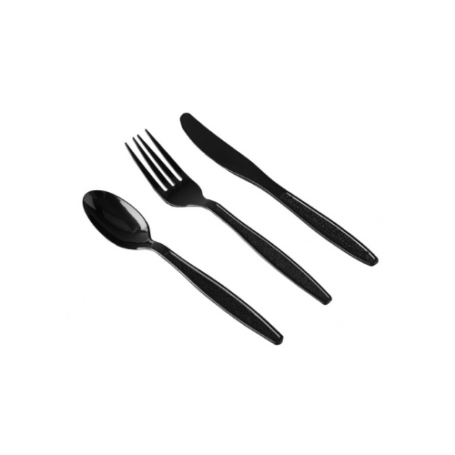 *Heavy Duty Black Cutlery Kit - 25 ct.