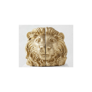 Gold Lion Head Bookends